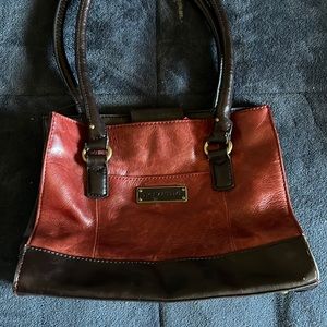 Tignanello Satchel Leather Shoulder Bag Brown Purse